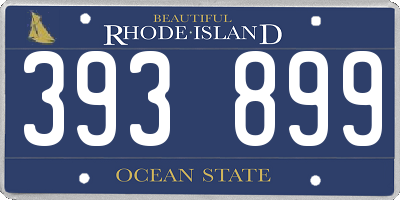 RI license plate 393899