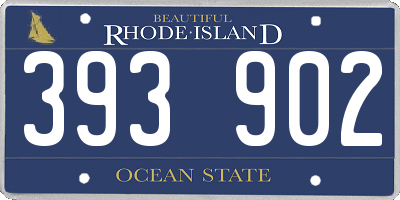 RI license plate 393902