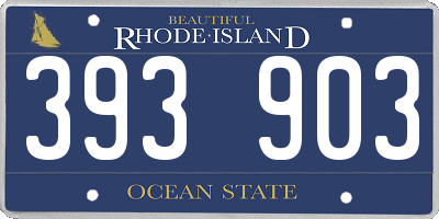 RI license plate 393903