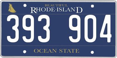 RI license plate 393904