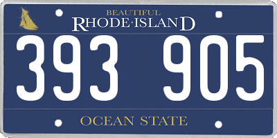 RI license plate 393905