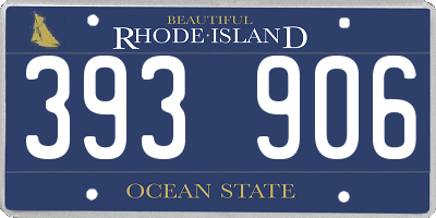 RI license plate 393906