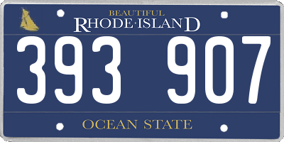 RI license plate 393907