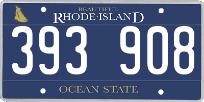 RI license plate 393908