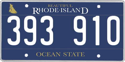 RI license plate 393910