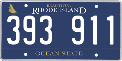 RI license plate 393911