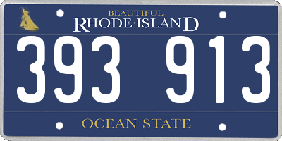 RI license plate 393913