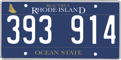 RI license plate 393914