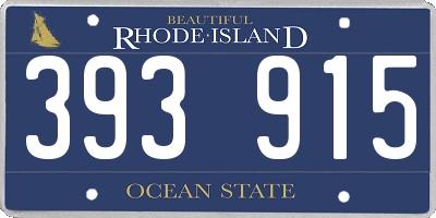 RI license plate 393915