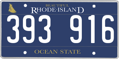 RI license plate 393916