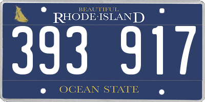 RI license plate 393917