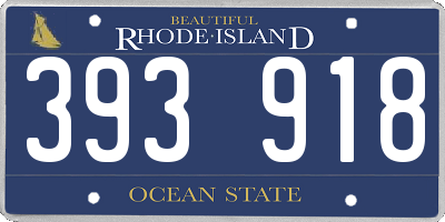 RI license plate 393918
