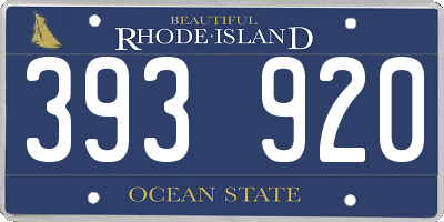 RI license plate 393920
