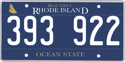 RI license plate 393922