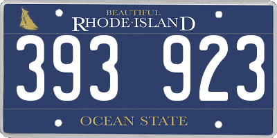 RI license plate 393923