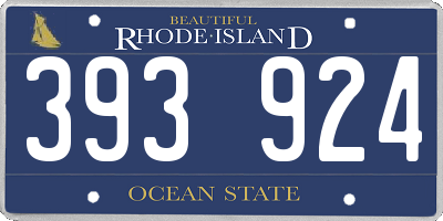 RI license plate 393924