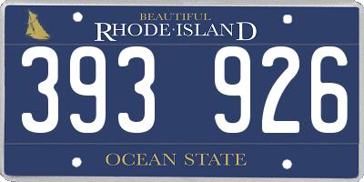 RI license plate 393926