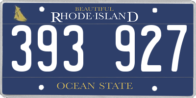 RI license plate 393927