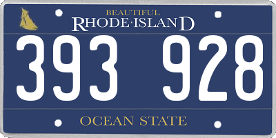 RI license plate 393928