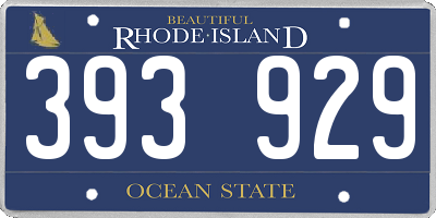 RI license plate 393929