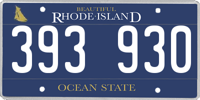 RI license plate 393930