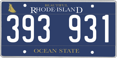 RI license plate 393931