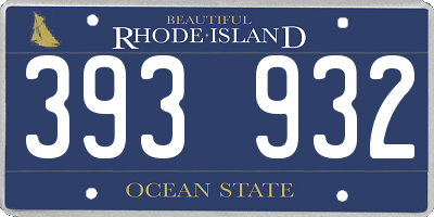 RI license plate 393932