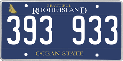 RI license plate 393933
