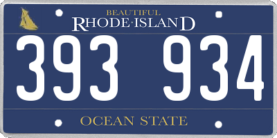 RI license plate 393934