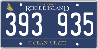 RI license plate 393935