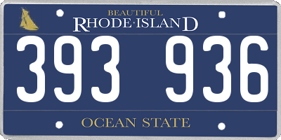 RI license plate 393936
