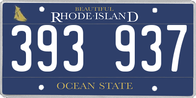 RI license plate 393937
