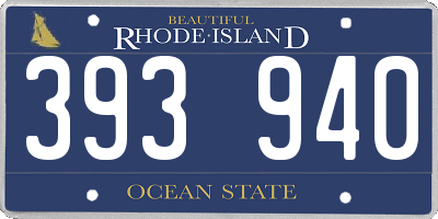 RI license plate 393940