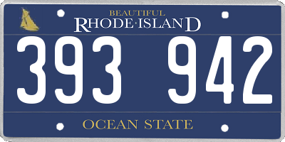 RI license plate 393942