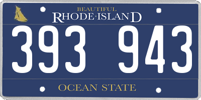 RI license plate 393943