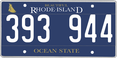 RI license plate 393944