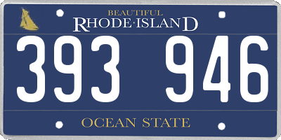 RI license plate 393946