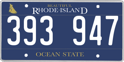 RI license plate 393947