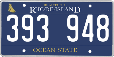 RI license plate 393948