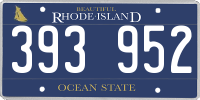 RI license plate 393952