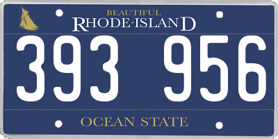 RI license plate 393956