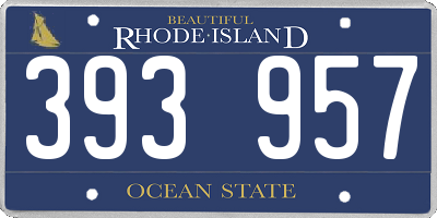 RI license plate 393957