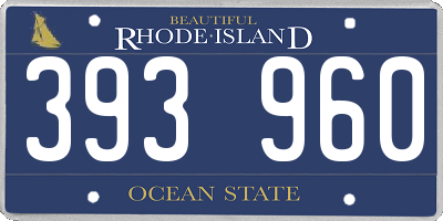 RI license plate 393960