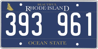 RI license plate 393961