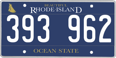 RI license plate 393962
