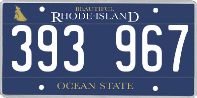 RI license plate 393967