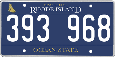 RI license plate 393968