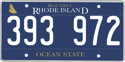 RI license plate 393972