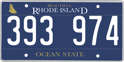 RI license plate 393974