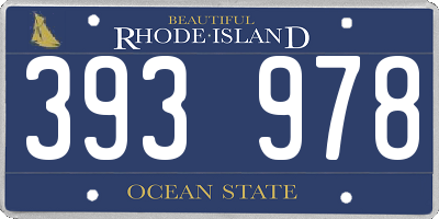 RI license plate 393978